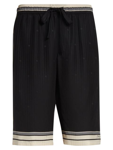 Dolce & Gabbana Dolce&Gabbana Logo & Stripe Vanity Silk Bermuda Shorts in Righe F.nero at Nordstrom