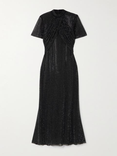 self-portrait Crystal-embellished Gathered Tulle Midi Dress