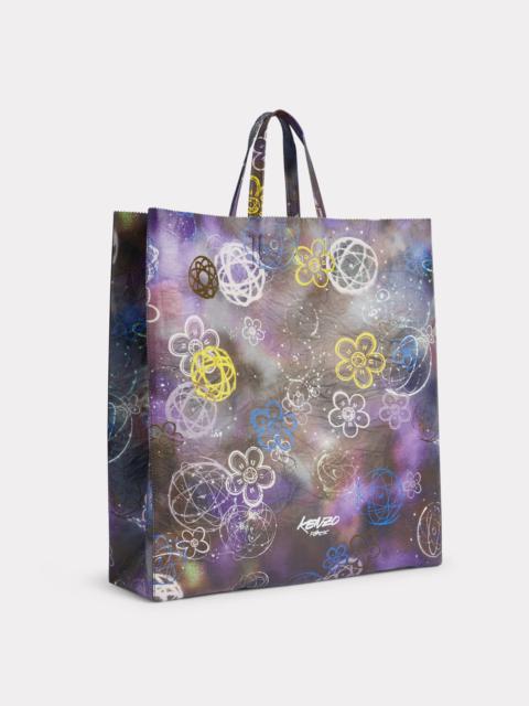 KENZO 'Kenzo x Futura 2000' large tote bag 'Kenzo Paper' in leather