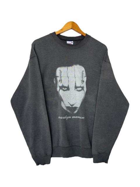 Other Designers Band Tees - Vintage Marilyn Manson Distressed Sunfaded Black Sweatshirt