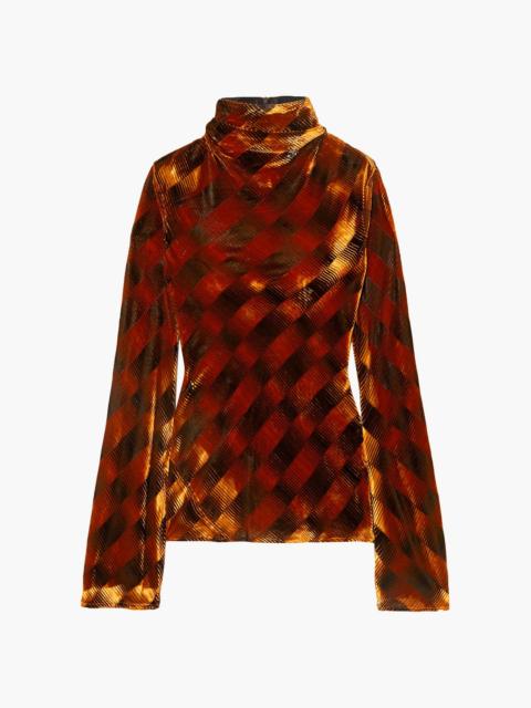 Other Designers Tonalism checked velvet top
