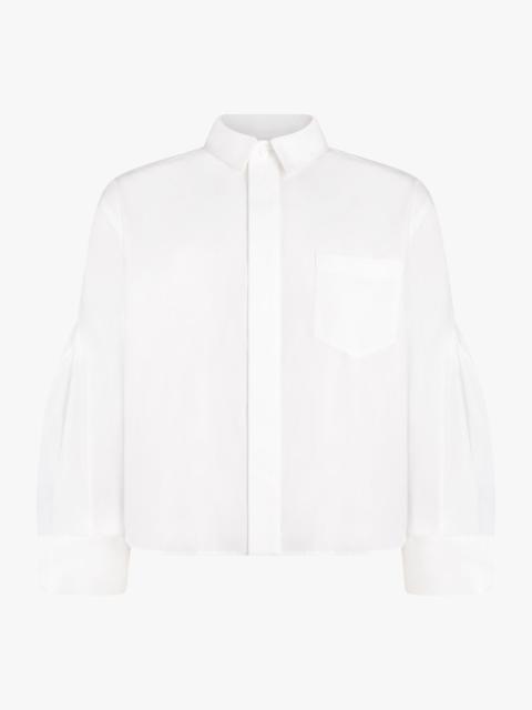 sacai CROP SHIRT WITH BALLOON SLEEVE DETAIL | OFF WHITE