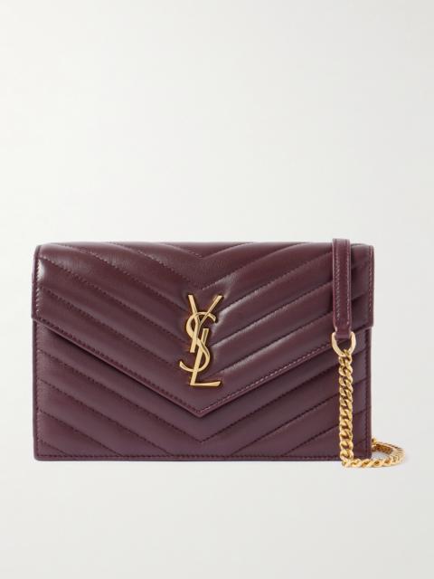 SAINT LAURENT Cassandre Envelope Matelassé Leather Shoulder Bag