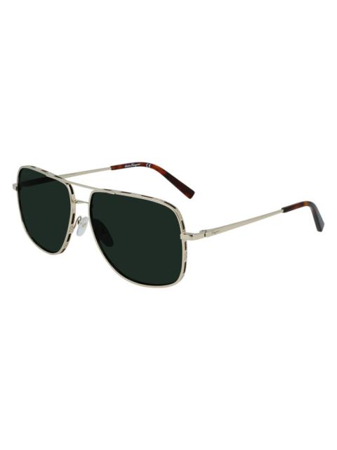 FERRAGAMO Ferragamo Dark Green Navigator Men's Sunglasses SF278S 717 60