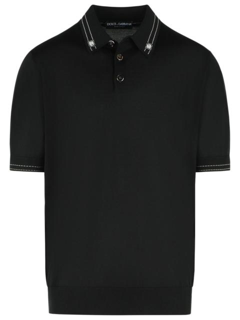 Dolce & Gabbana Dolce & Gabbana Black Silk Polo Shirt