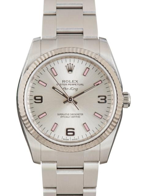 Rolex Air-King 114234 Silver Arabic Dial