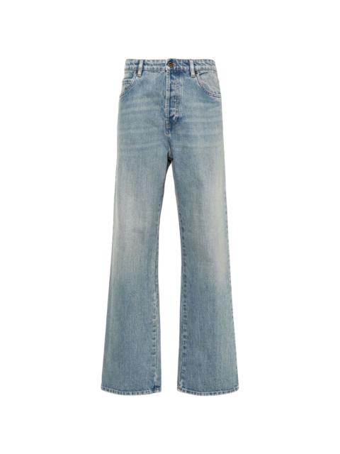 high-rise straight-leg jeans