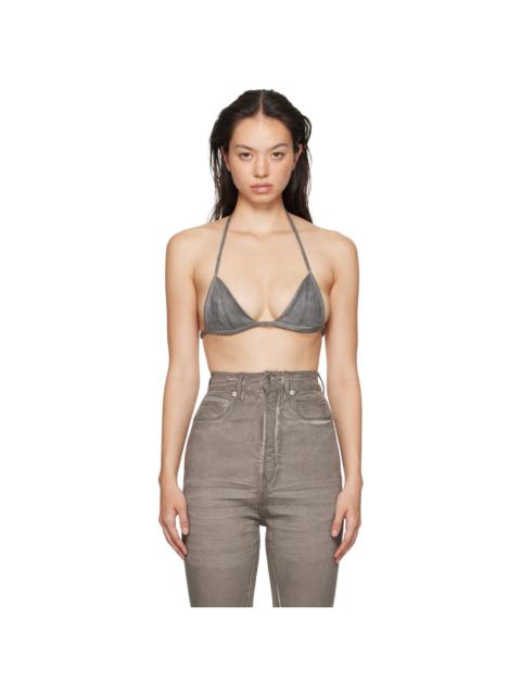 Rick Owens DRKSHDW Off-White Porterville Foil Stretch Denim Bra