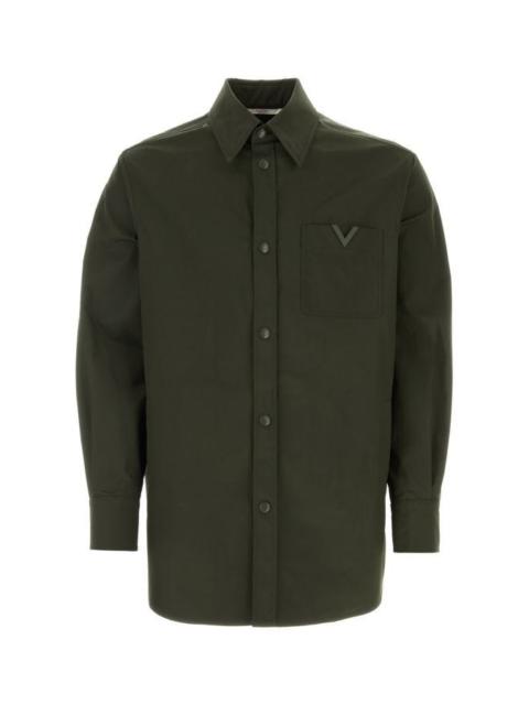 Tシャツ・カットソー VALENTINO Olive green stretch polyester shirt Valentino Olive green stretch polyester shirt