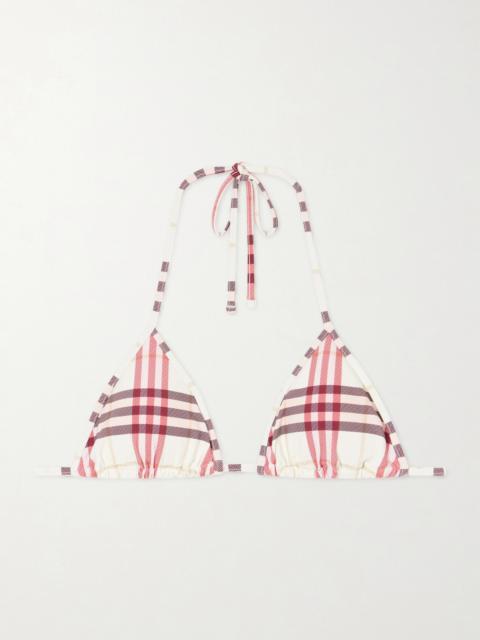 Burberry Sadie Checked Bikini Top