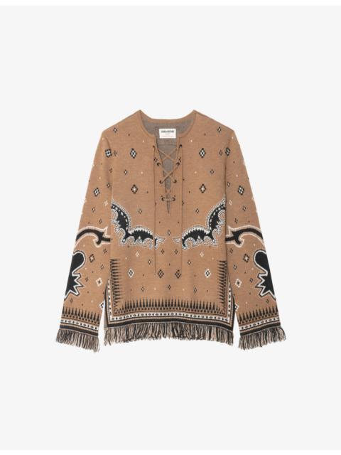 Zadig & Voltaire Leon Logo-Intarsia Wool Jumper