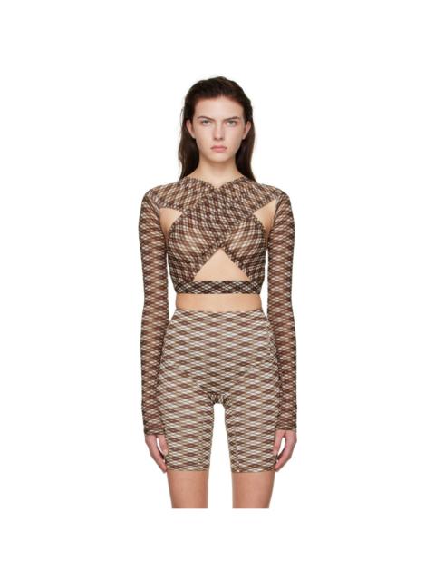 KNWLS Brown Polyester Blouse