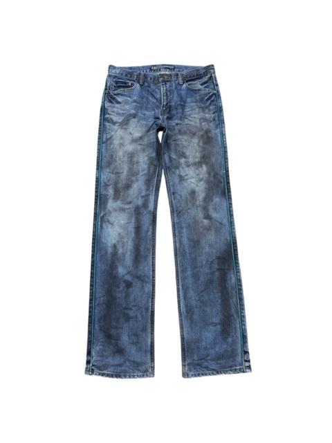 Other Designers PPFM Distressed Denim Painted Airbrush Side Striped Jeans