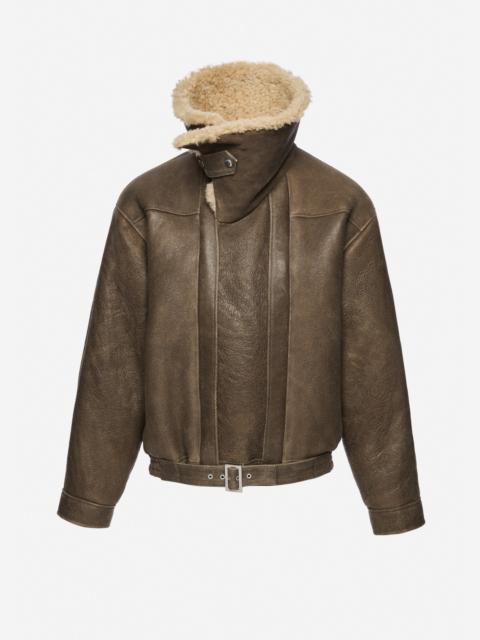 MAGDA BUTRYM Shearling aviator jacket in brown