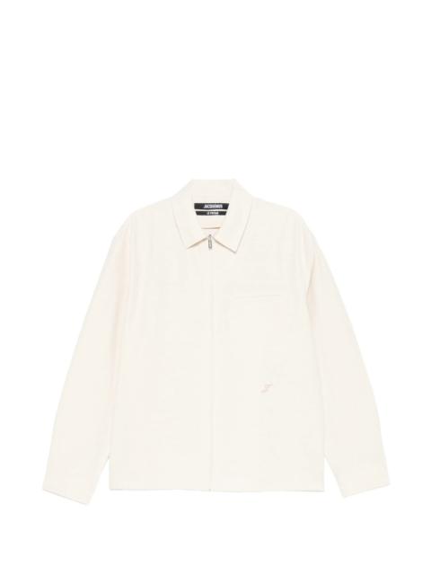 JACQUEMUS Jacquemus Mecano Embroidered-logo Zip Shirt