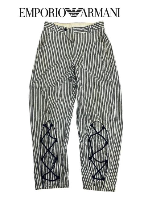 GIORGIO ARMANI Vtg Emporio Armani Vertical Stripe Adjustable String Pant