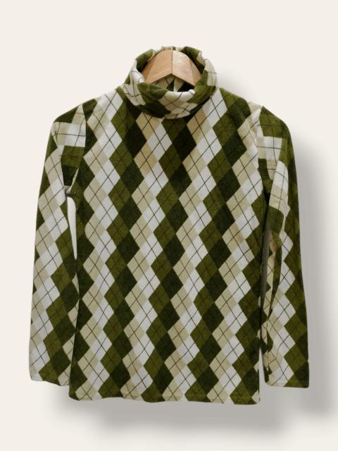 Archival Clothing - Chami Chami Argyle Checked Long Sleeve Turtleneck T-Shirt