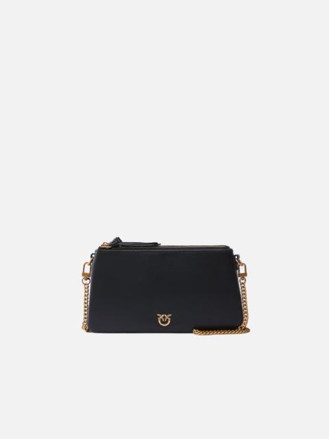 PINKO LEATHER MINI DOUBLE BAG WITH SHOULDER STRAP