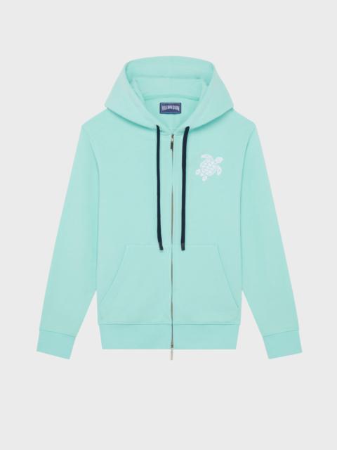 Vilebrequin MEN COTTON FULL ZIP CARDIGAN BIG TURTLE EMBROIDERY