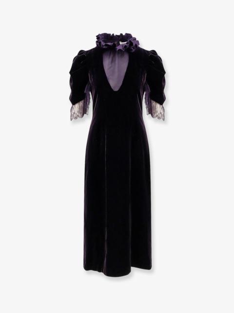 Alexander McQueen Alexander Mcqueen Velvet Dress With Silk Lining