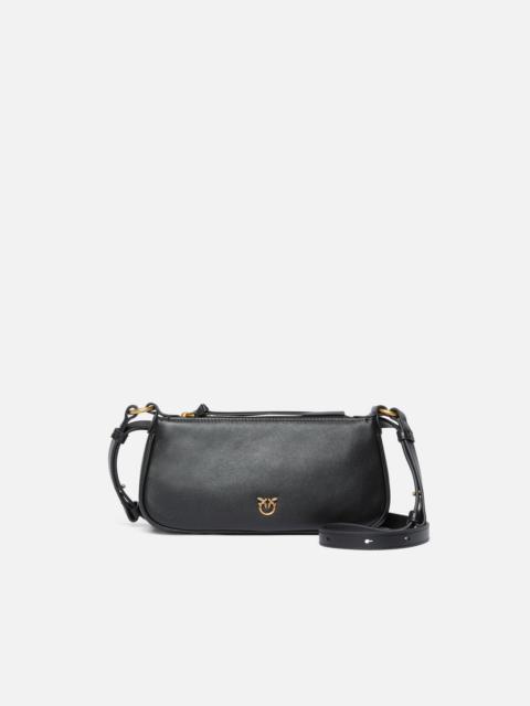 PINKO LEATHER MINI HALF MOON CROSSBODY BAG