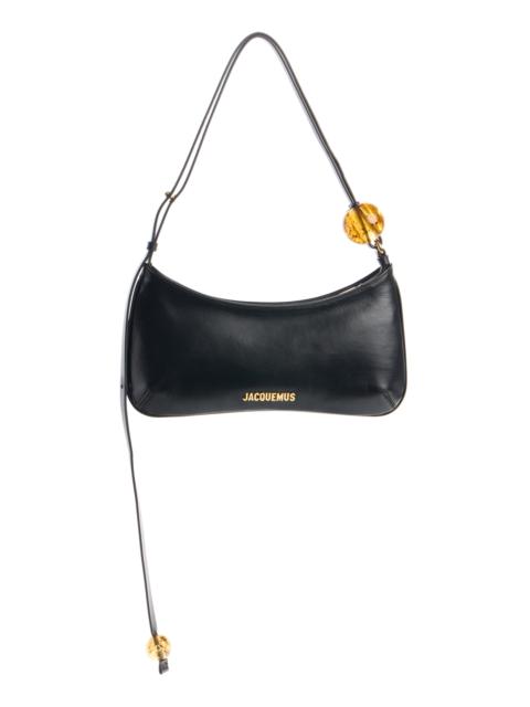 JACQUEMUS Jacquemus Le Bisou Perle Leather Shoulder Bag in Black 990 at Nordstrom