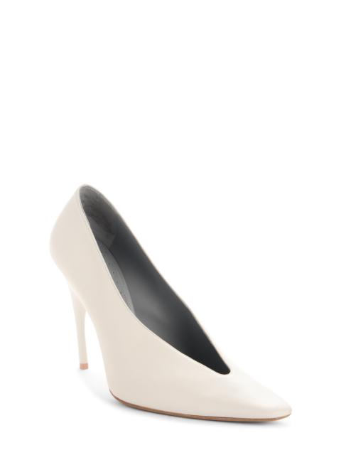 BALENCIAGA Balenciaga Duchesse Pointed Toe Pump in White Snow/Gold at Nordstrom