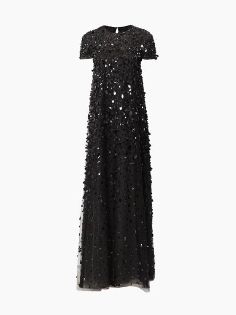 CAROLINA HERRERA Short-Sleeve Sequin Gown