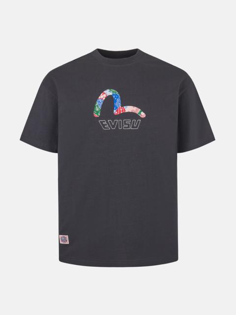 EVISU Seagull Print and Japanese Patch Logo Relax Fit T-shirt