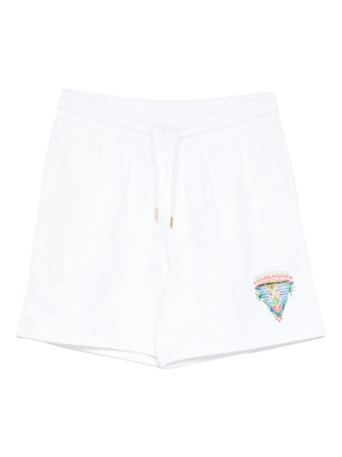 CASABLANCA Casablanca Drawstring Graphic Track Shorts