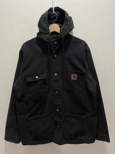 Other Designers Vintage - VINTAGE CARHARTT CHORE BUTTON UP HOODIE JACKET
