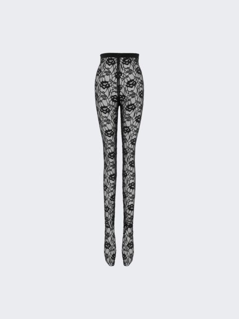 SAINT LAURENT Legging Tights in Stretch Lace Black