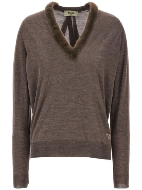 FENDI Fendi Women Wool And Silk V-Neck Jumper
