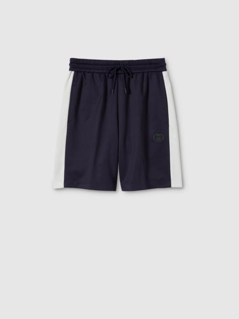 GUCCI Technical jersey shorts with embroidery