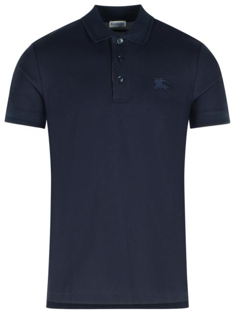 Burberry Burberry 'Eddie' Polo Shirt In Blue Cotton Men