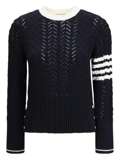 Thom Browne THOM BROWNE - Women Cable Pointelle Stitch Classic Pullover