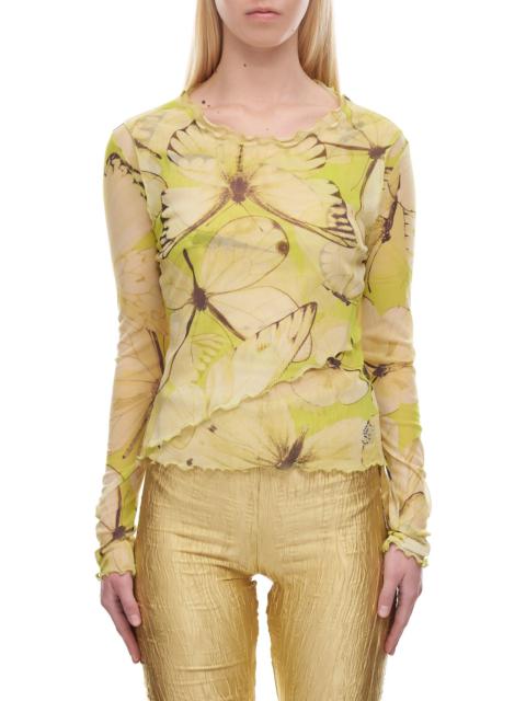 Blumarine Butterfly Tulle Blouse
