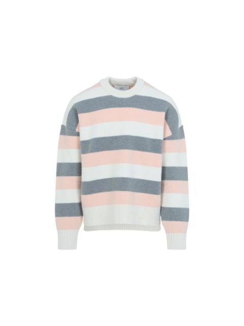 AMI Paris Ami Striped Crewneck Sweater Men