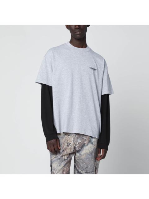 REPRESENT Represent Grey Cotton T-Shirt With Logo Men