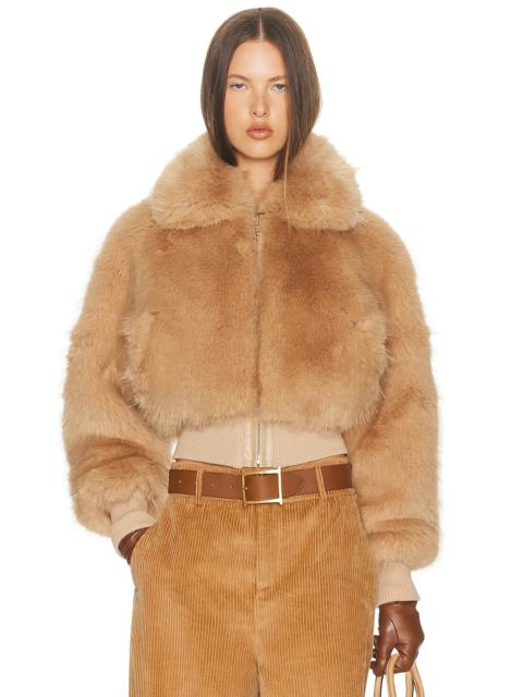 HELSA Faux Fox Bomber Jacket