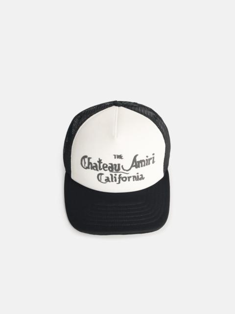 AMIRI 'CHATEAU AMIRI' BLACK AND WHITE POLYESTER CAP