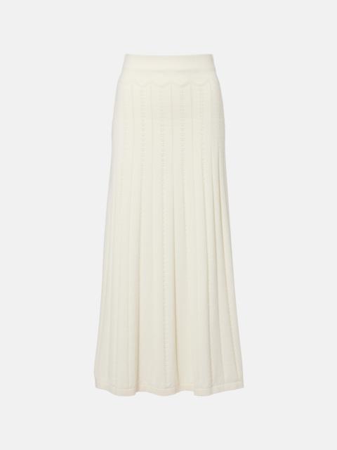 FAITHFULL Mieralla pointelle cotton-blend maxi skirt