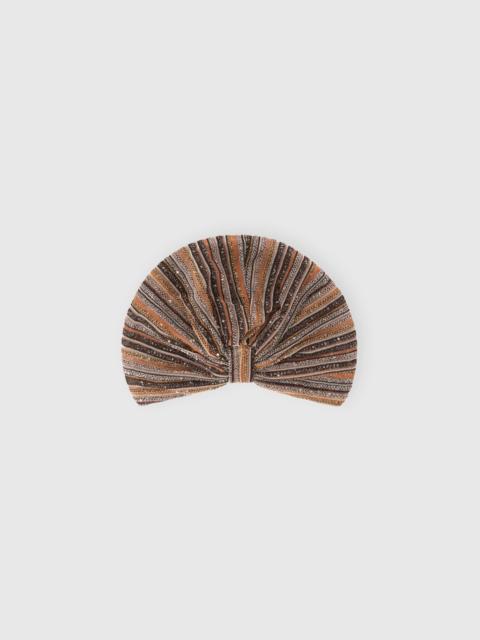 Missoni Missoni Ribbed Lamé Viscose Headscarf With Sequins in Gold& Beige at Nordstrom
