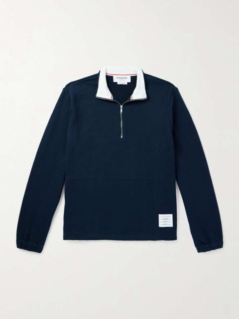 Logo-Appliquéd Cotton-Jersey Half-Zip Sweatshirt