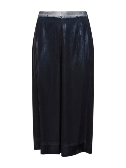 Maison Margiela Maison Margiela Women Black Foiled-Treated Silk Blend Sablé Midi Skirt