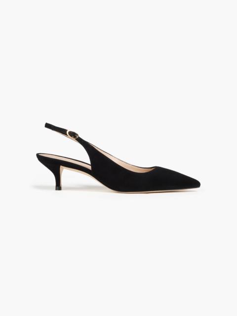 Stuart Weitzman Leigh 50 suede slingback pumps