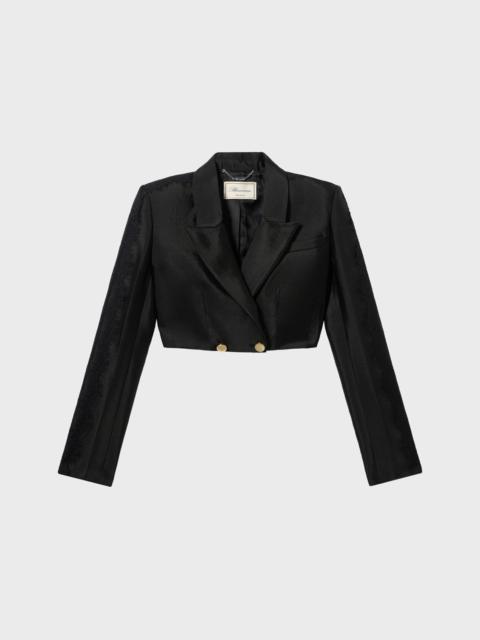 Blumarine DOUBLE-BREASTED CROPPED JACKET WITH LACE