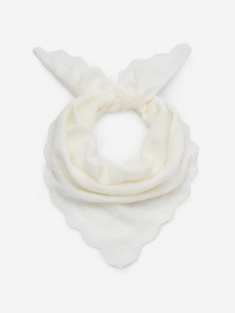 MAGDA BUTRYM Embroidered silk-blend square scarf in white