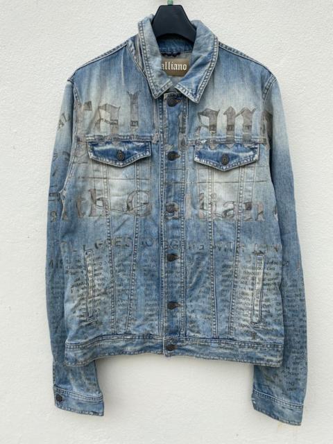 John Galliano VTG John Galliano "Poetic Printed" Blue Washed Denim Jacket