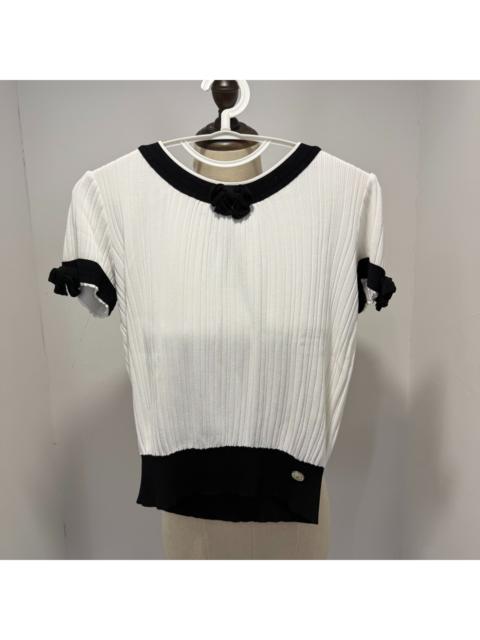 CHANEL Chanel Butterfly Knit Short Sleeve Top